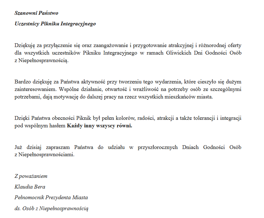 Podziekowanie